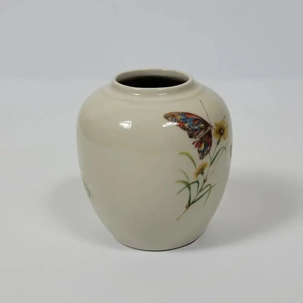 DEW Takahashi San Francisco Butterfly Vase Hand Painted Japan Vintage Porcelain